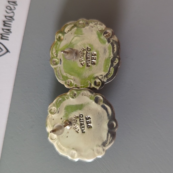 Taxco Mexico Concho earrings - Picture 6 of 7